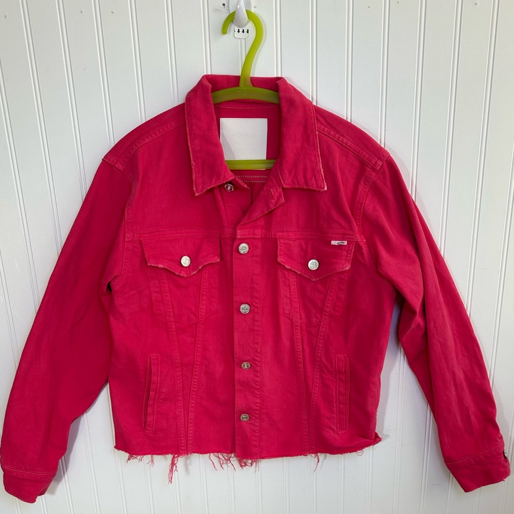 MOTHER Pink Denim Jacket Size XS